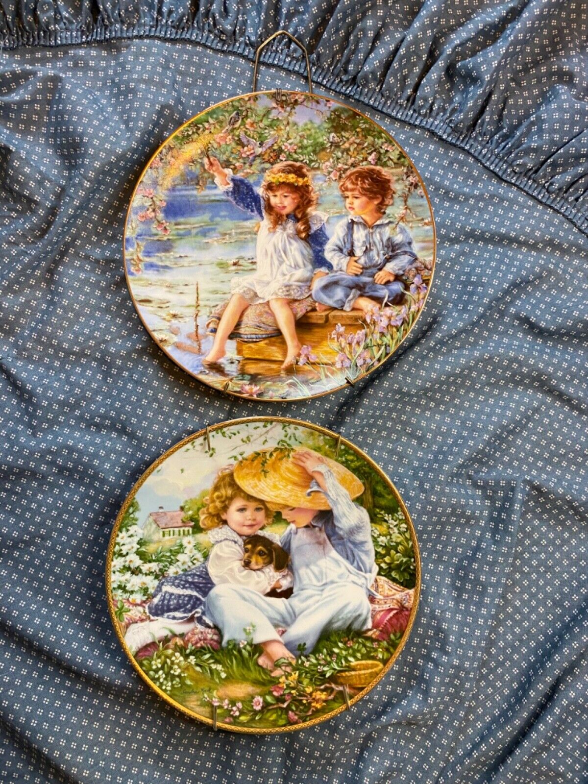 Vintage Reco Collector Plates by Sandra Kuck PATIENCE and A TIME TO LOVE 1989