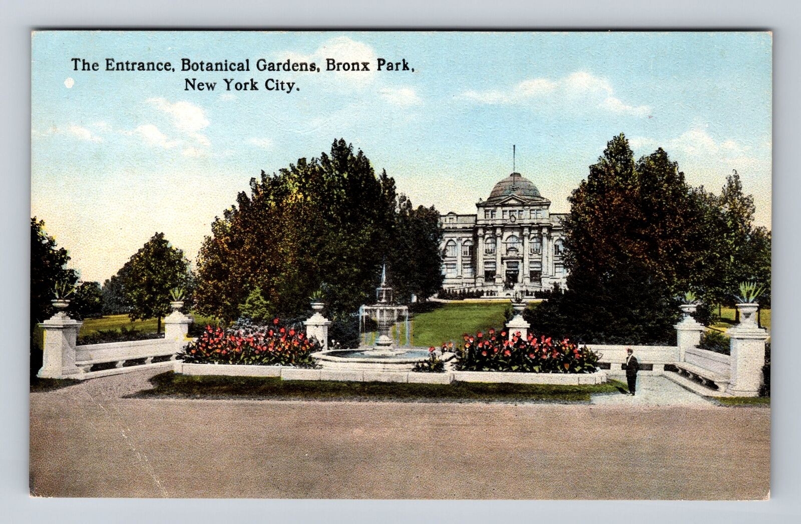 New York City, Entrance to Bronx Park, Botanical Gardens, Vintage Postcard
