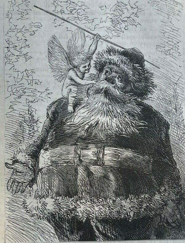 1872 Santa Claus Legend of the Mistletoe