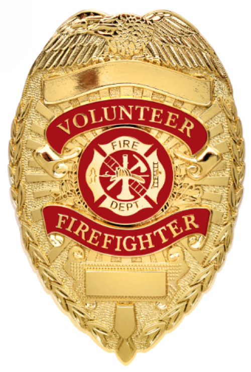 Volunteer Firefighter FF Badge Gold