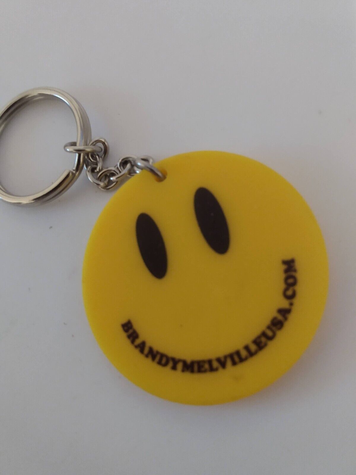 Yellow Smiley Face Brandy Melville Promo Plastic Keychain