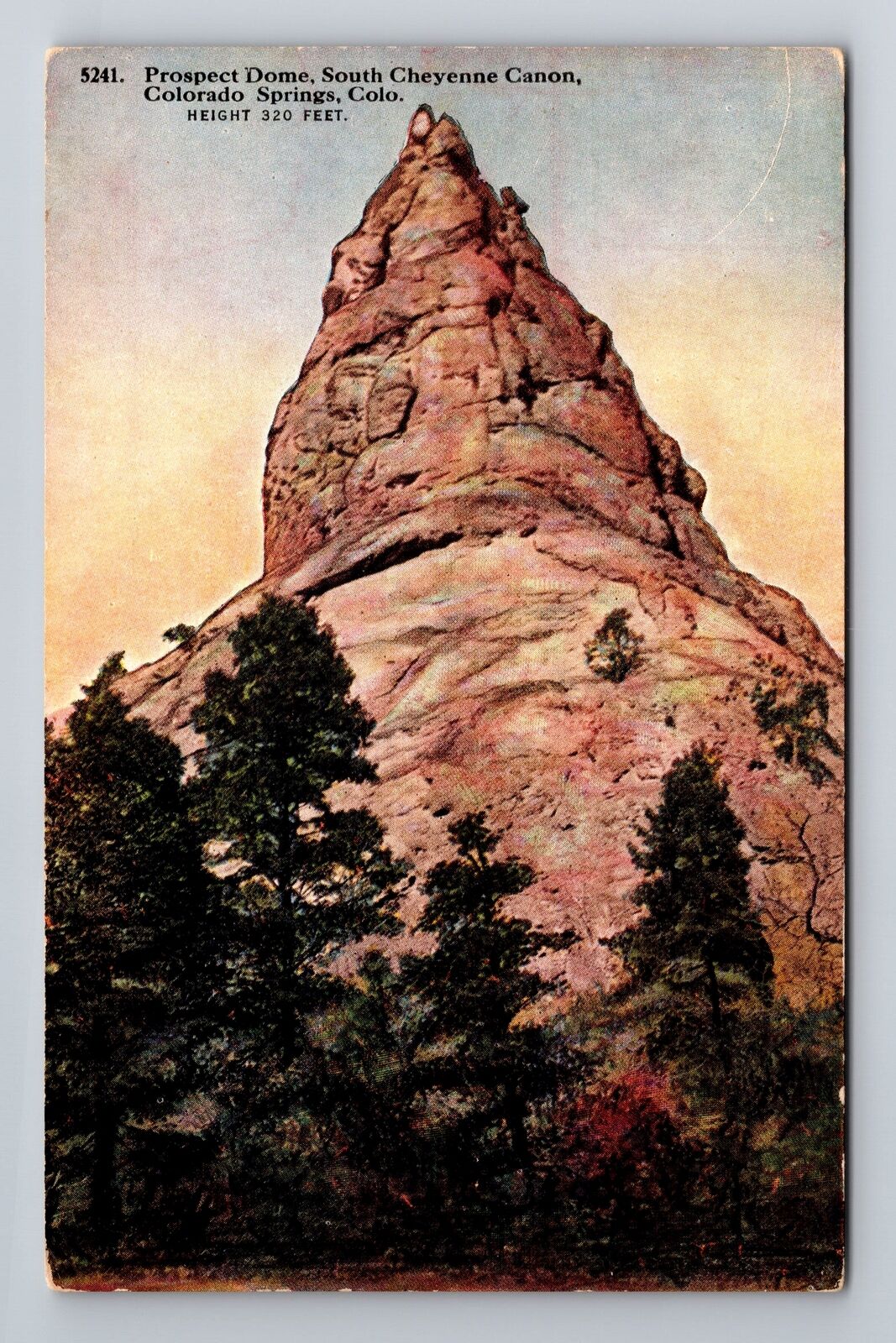 CO-Colorado Springs, South Cheyenne Canon, Prospect Dome, Vintage Postcard