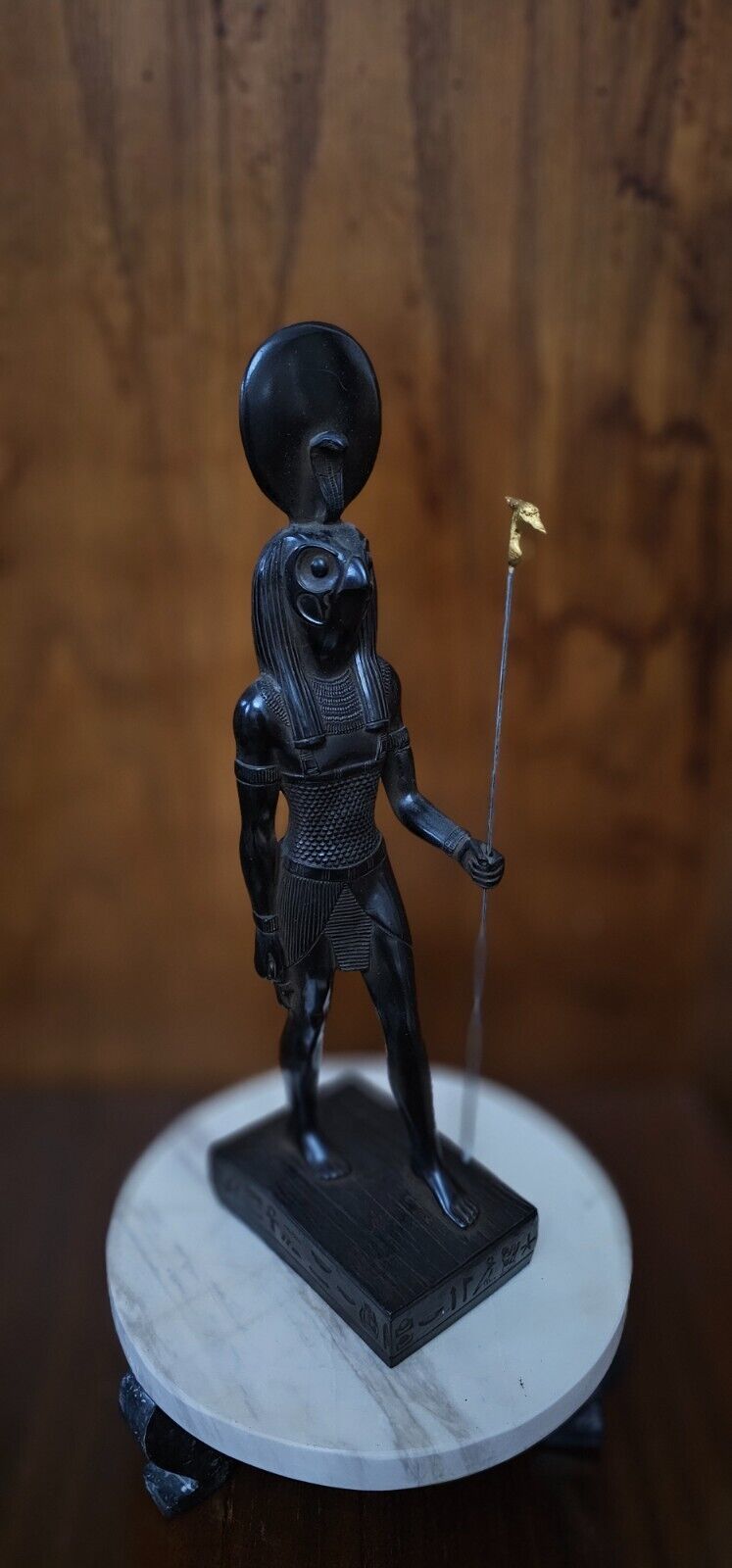 Handmade Ra Statue holding Was Scepter from Stone , Egyptian God Statue