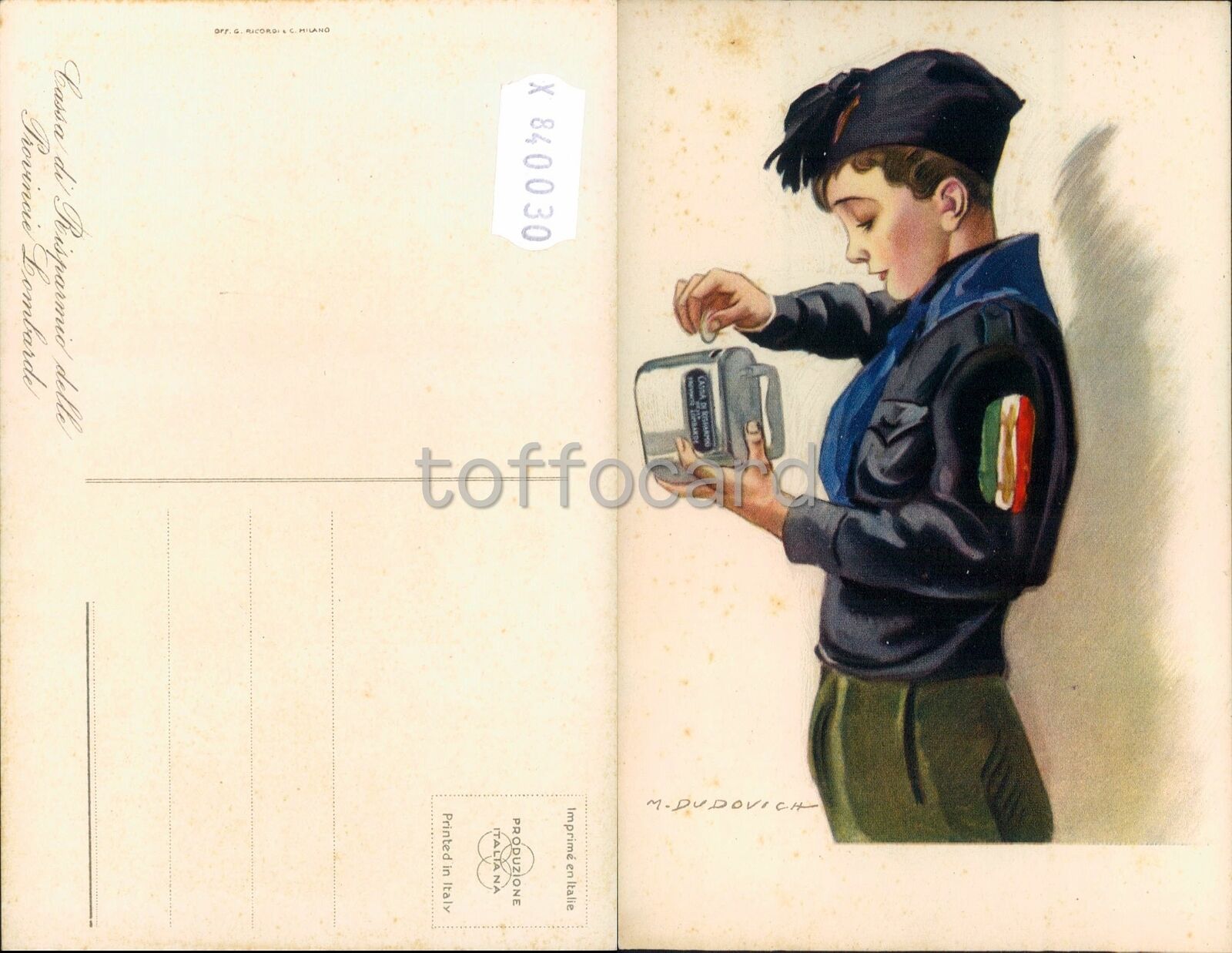 Propaganda WW2-AUTORE Dudovich-Balilla-Cassa RISPARMIO-B84-30