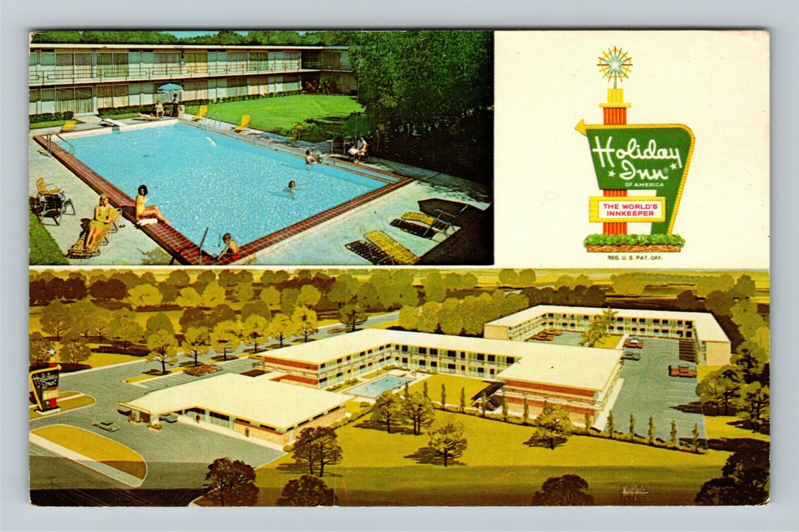 Orlando FL-Florida, Holiday Inn Of Orlando Antique c1974 Vintage Postcard