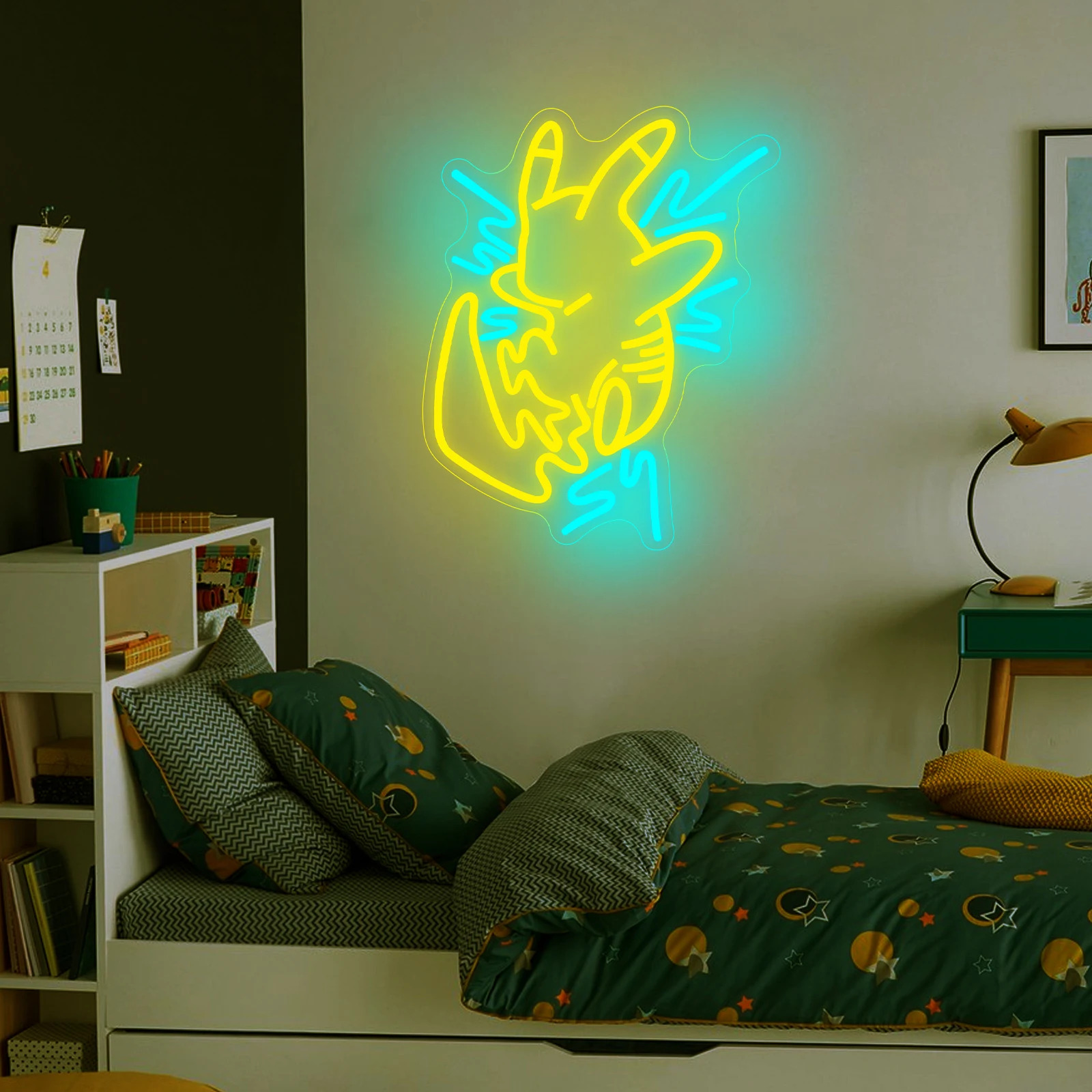 Pikachu Neon Sign Pokemon LED Light Up Decor for Room Home Garage Gift