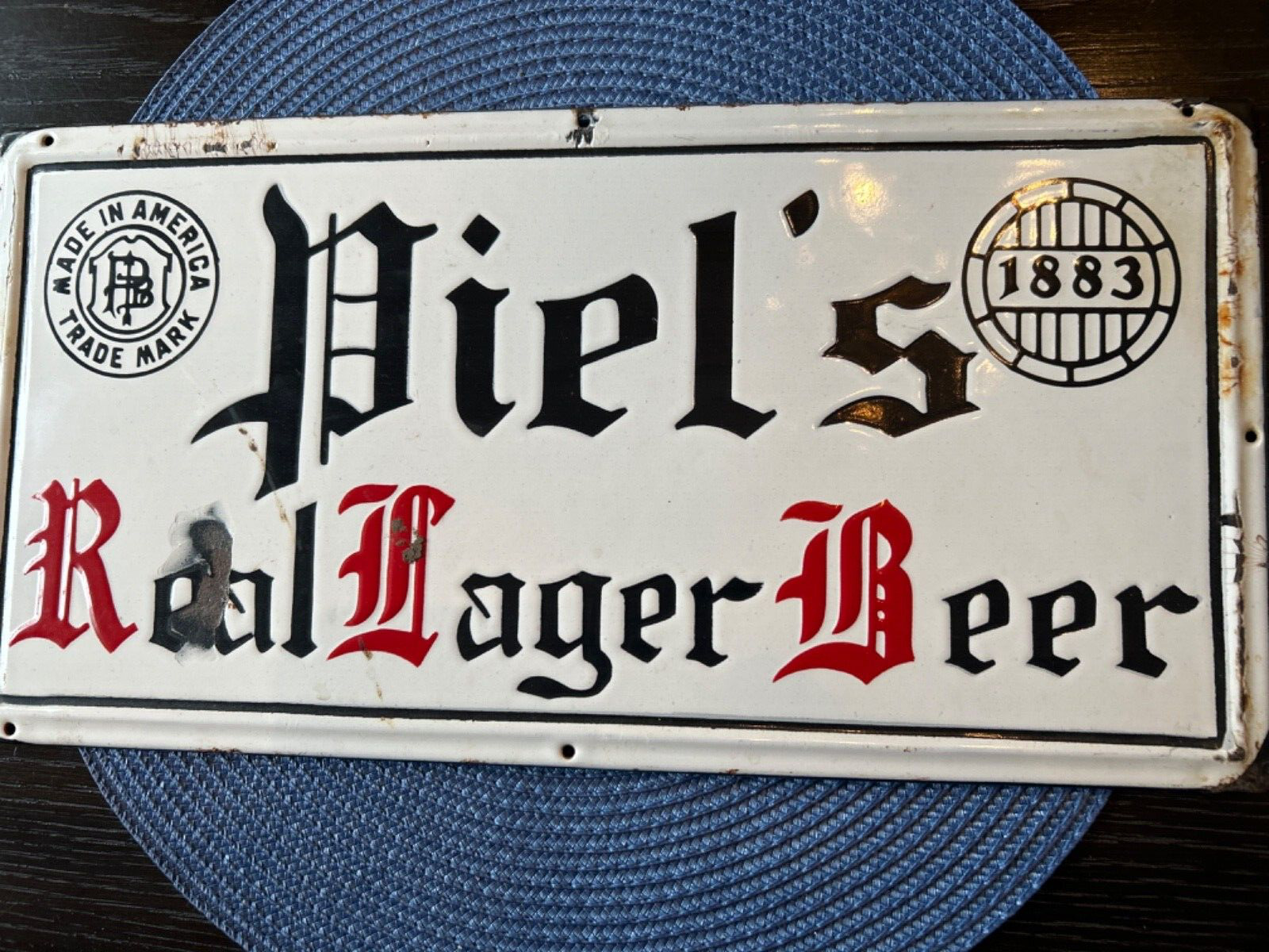 1930s  PIELS Porcelain BEER SIGN German Brewery Piel Bros. Brooklyn New York