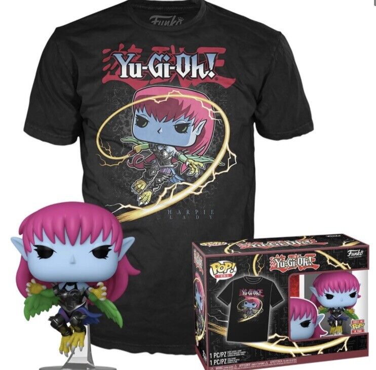 Yu-Gi-Oh Harpie Lady Funko Pop and XL Adult Black T-Shirt 2-Pack PREORDER