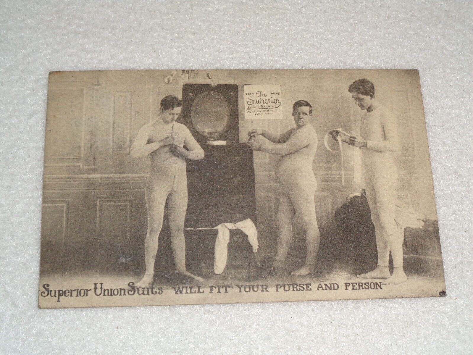 1907 Superior Union Suits Underwear Company Ohio Rare Antique Original Postcard