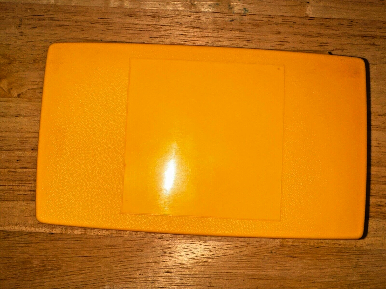 Vintage Mid Century Yellow Pencil Case/Junk Box Plastic Made In USA