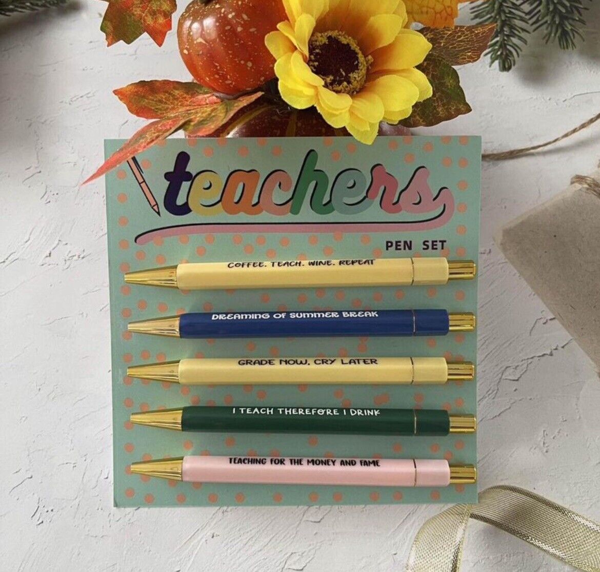 Teachers Quotes Multi Color Decorative Writing Pen Set Fun Club