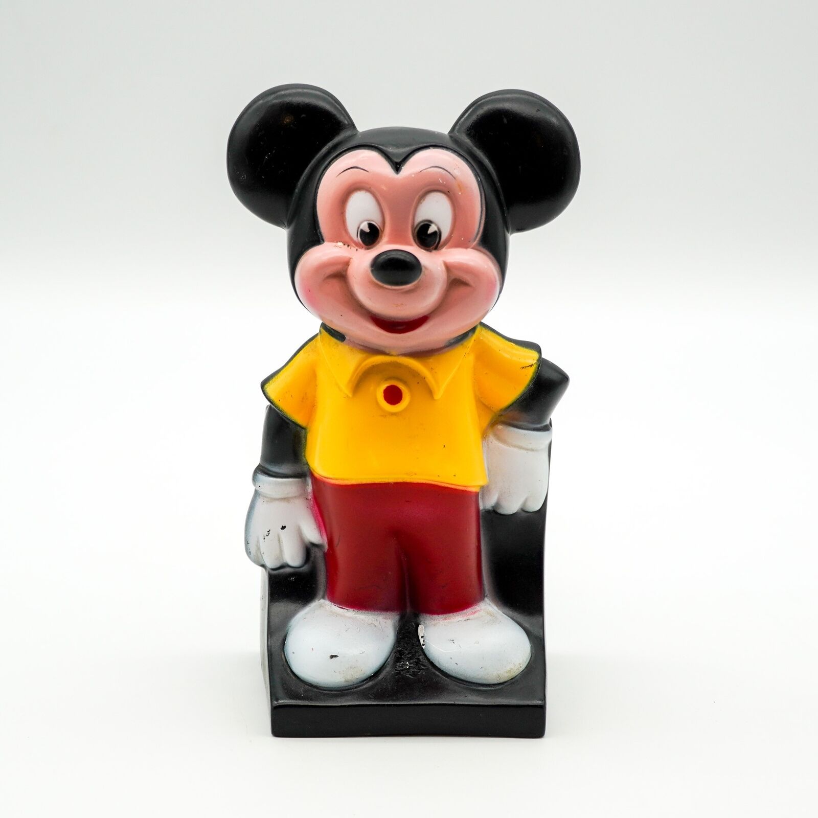Vintage Walt Disney\'s Mickey Mouse Coin Piggy Bank & Plug Play Pal Plastic 1970s