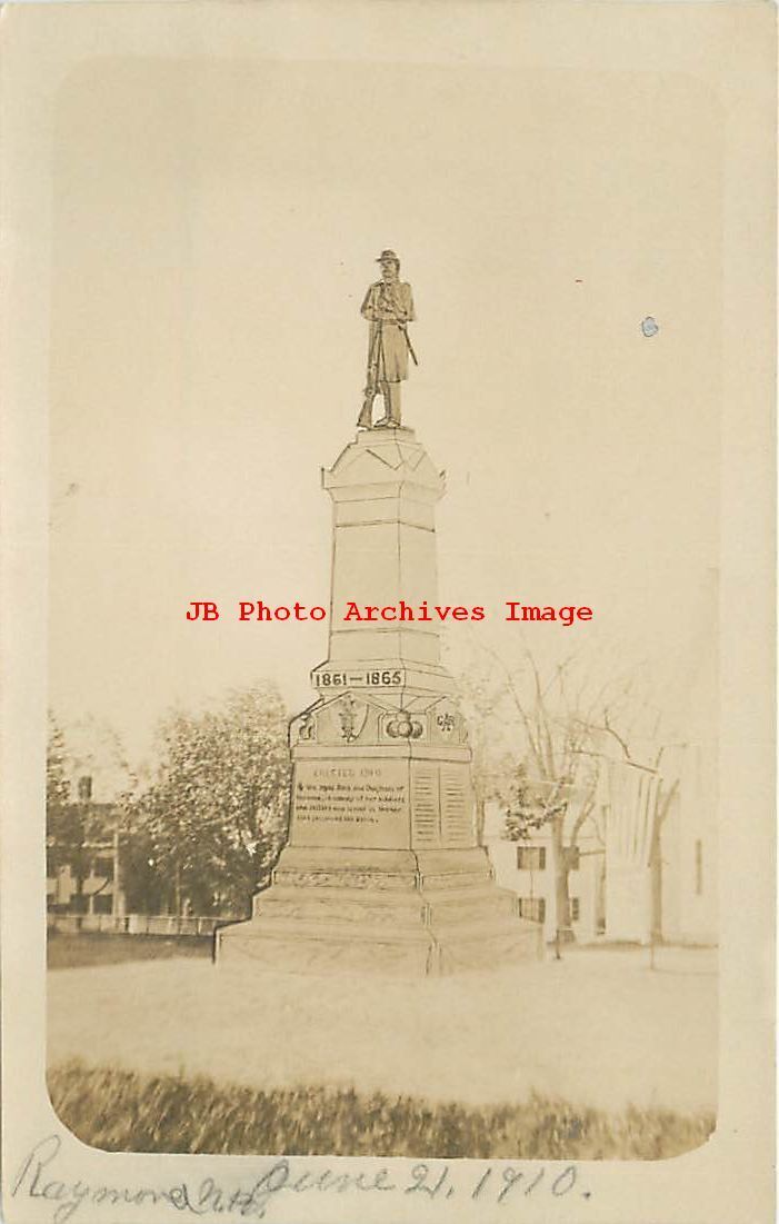 NH, Raymond, New Hampshire, RPPC, Artist Concept of Soldiers Monument