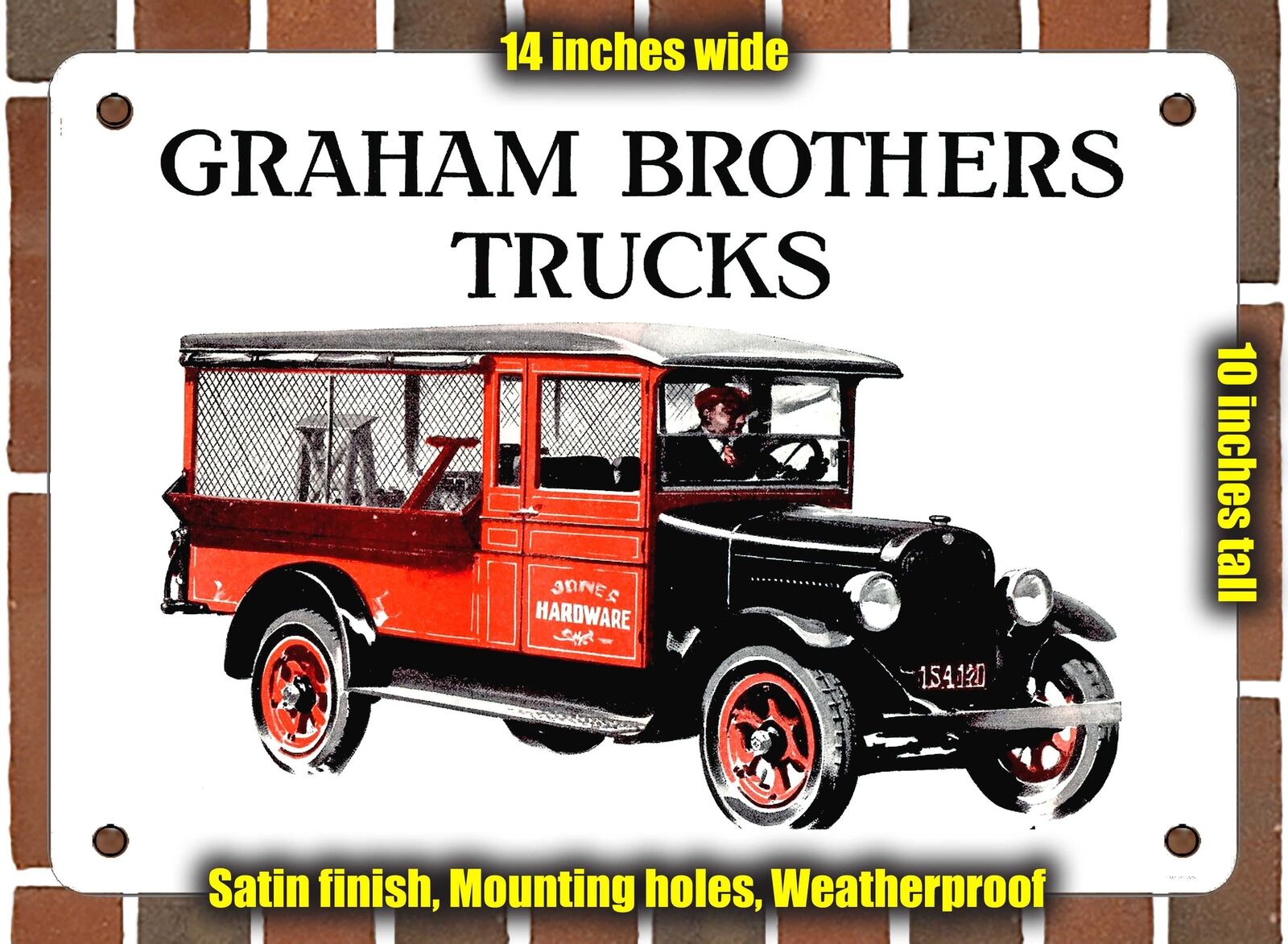 METAL SIGN - 1927 Graham Brothers Screenside Express Truck - 10x14 Inches