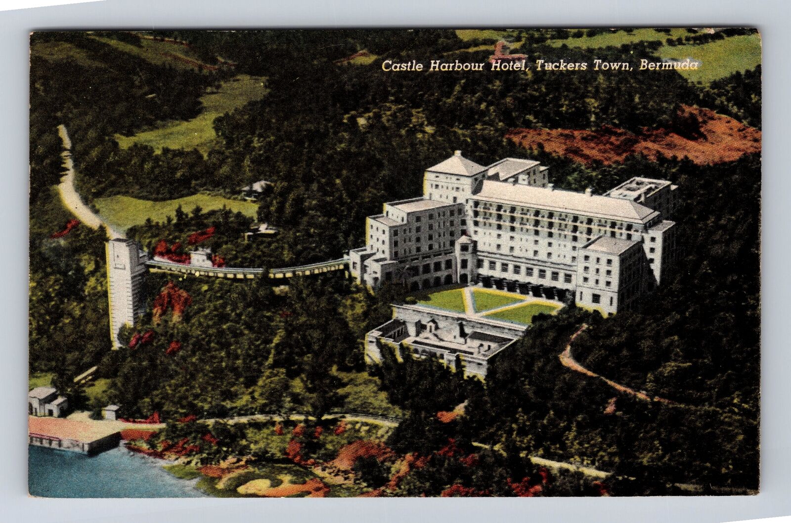 Tuckers Town-Bermuda, Castle Harbour Hotel, Advertising, Vintage Postcard