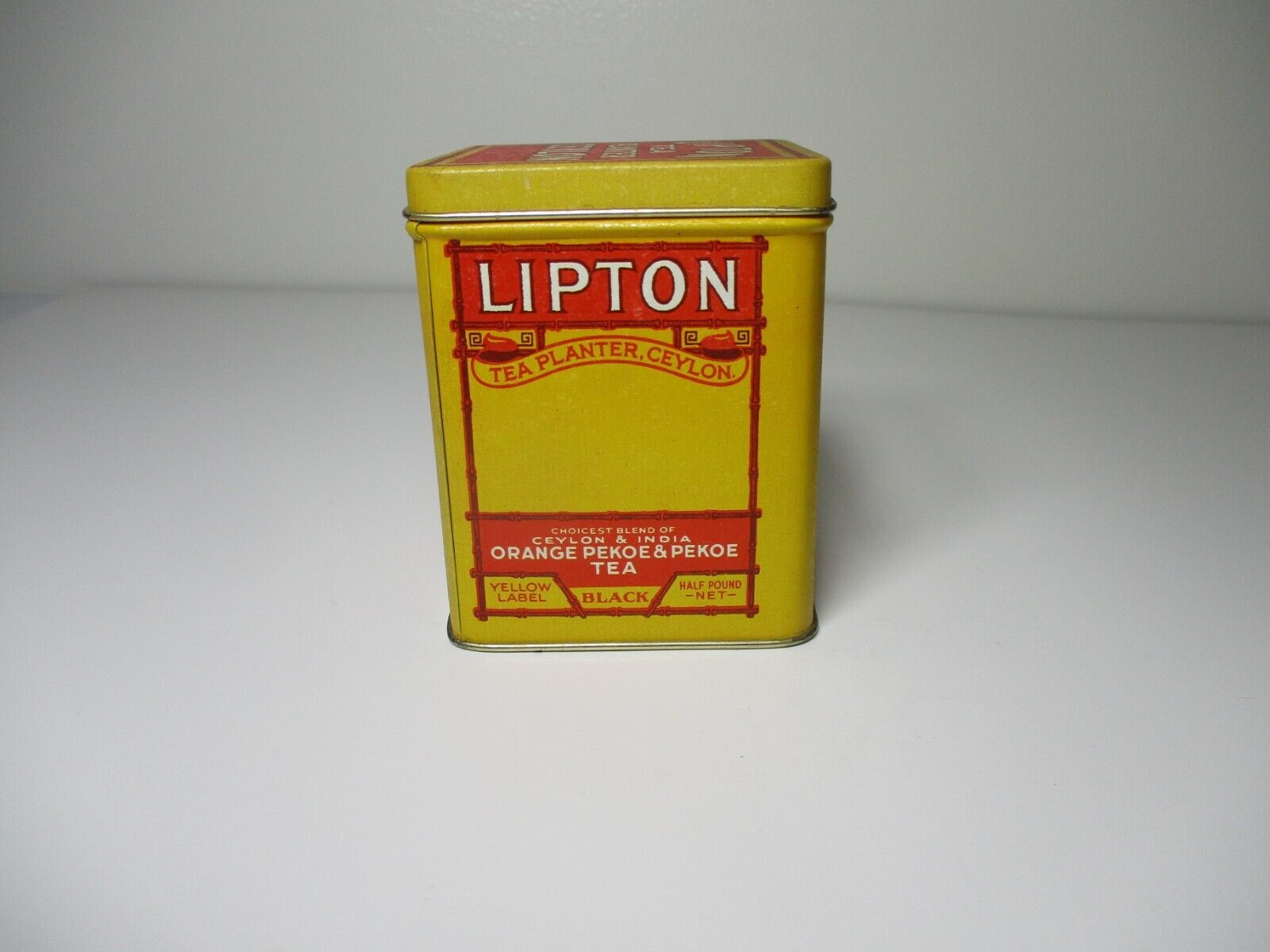 Vintage Lipton Tea Planter Ceylon Advertisement Tin Can Bristol Ware