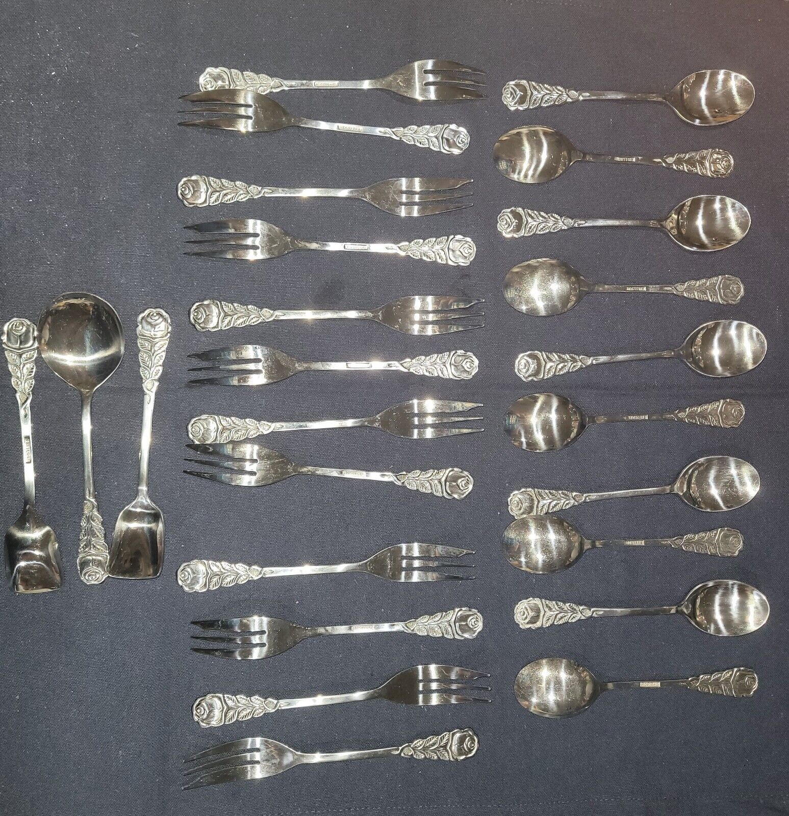 Antique Rostfrei Solingen Germany Coffee and Dessert Cutlery Set 27 Pieces 