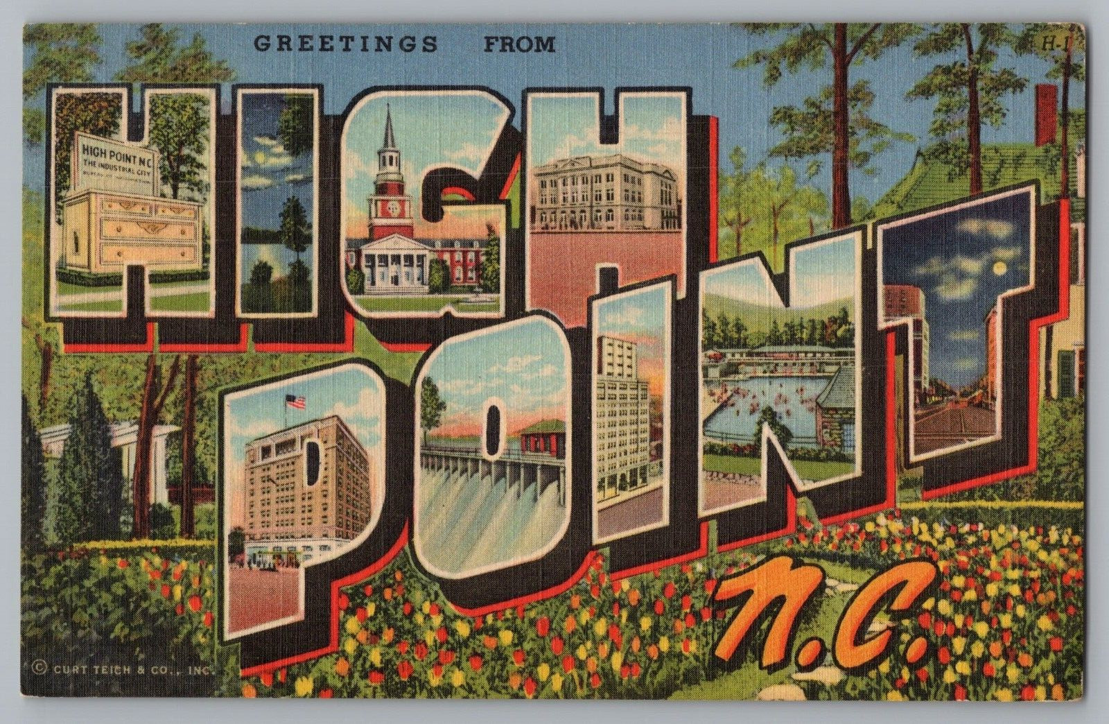 Postcard Greetings From High Point, North Carolina, Large Letter