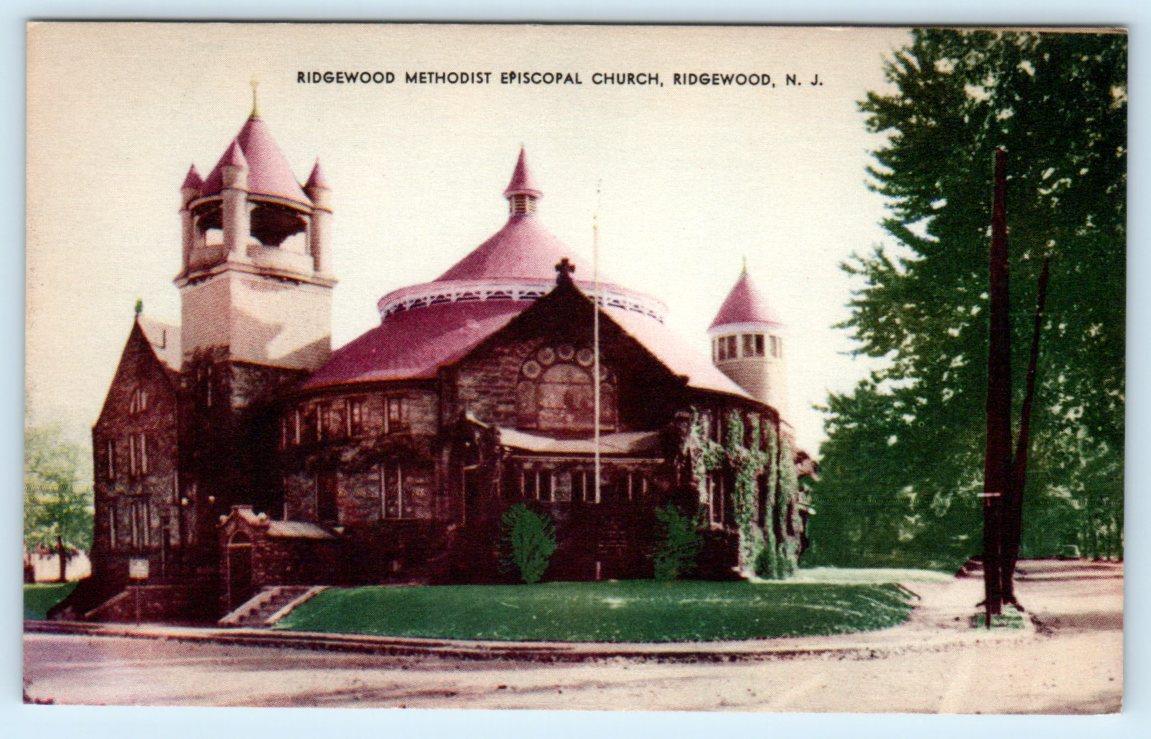 RIDGEWOOD, NJ New Jersey ~ METHODIST EPISCOPAL CHURCH c1940s Mayrose  Postcard