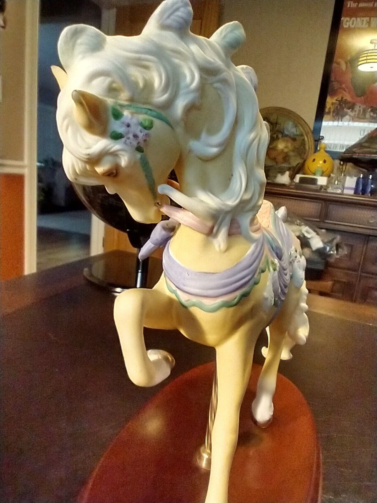 Vintage Lenox 1989 The Carousel Circus Horse Bisque Porcelain Yellow Equestrian