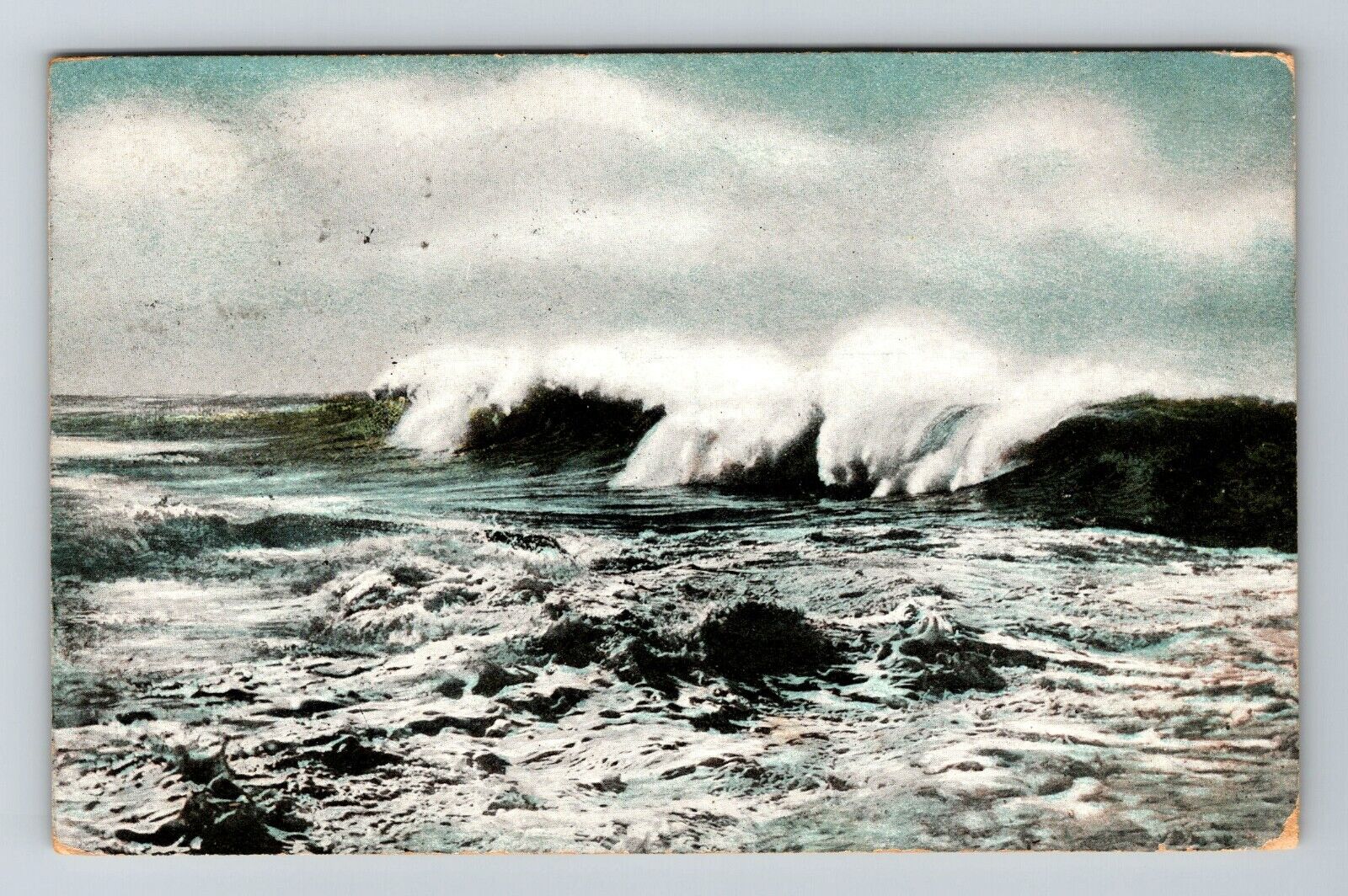 Breaking Waves, Ocean Surf Vintage Souvenir Postcard