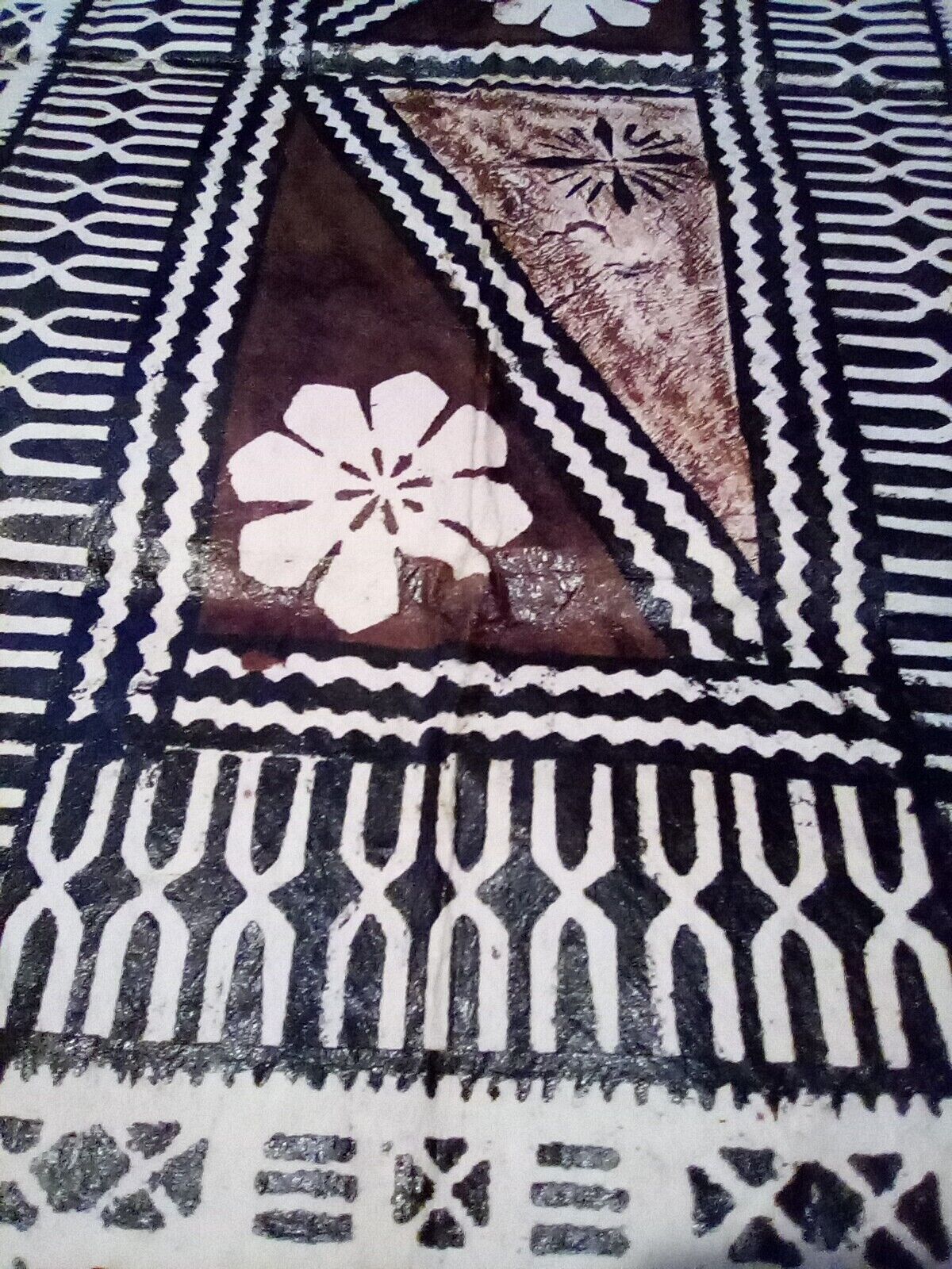Vintage Polynesian Tapa Bark Cloth Folk Wall Hanging 23