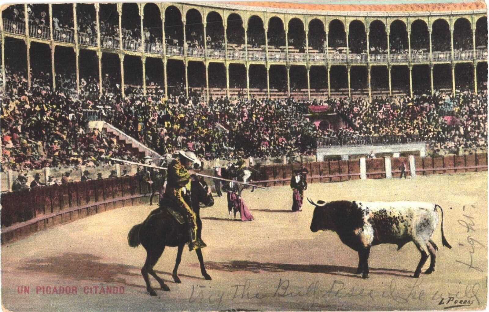 Un Picador Citando Bullfighter on A Horse Bullfight Mexico Postcard
