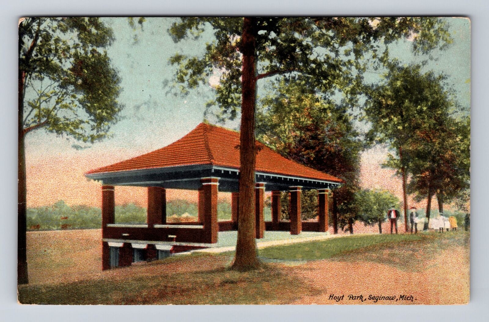 Saginaw MI-Michigan, Hoyt Park, Antique, Vintage Souvenir Postcard