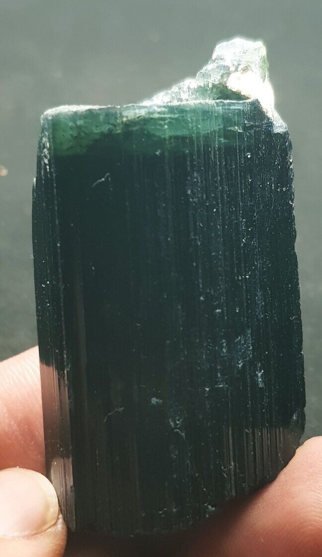 483 Ct natural Terminated Green Inclusions On Black Tourmaline Huge Crystal Afg