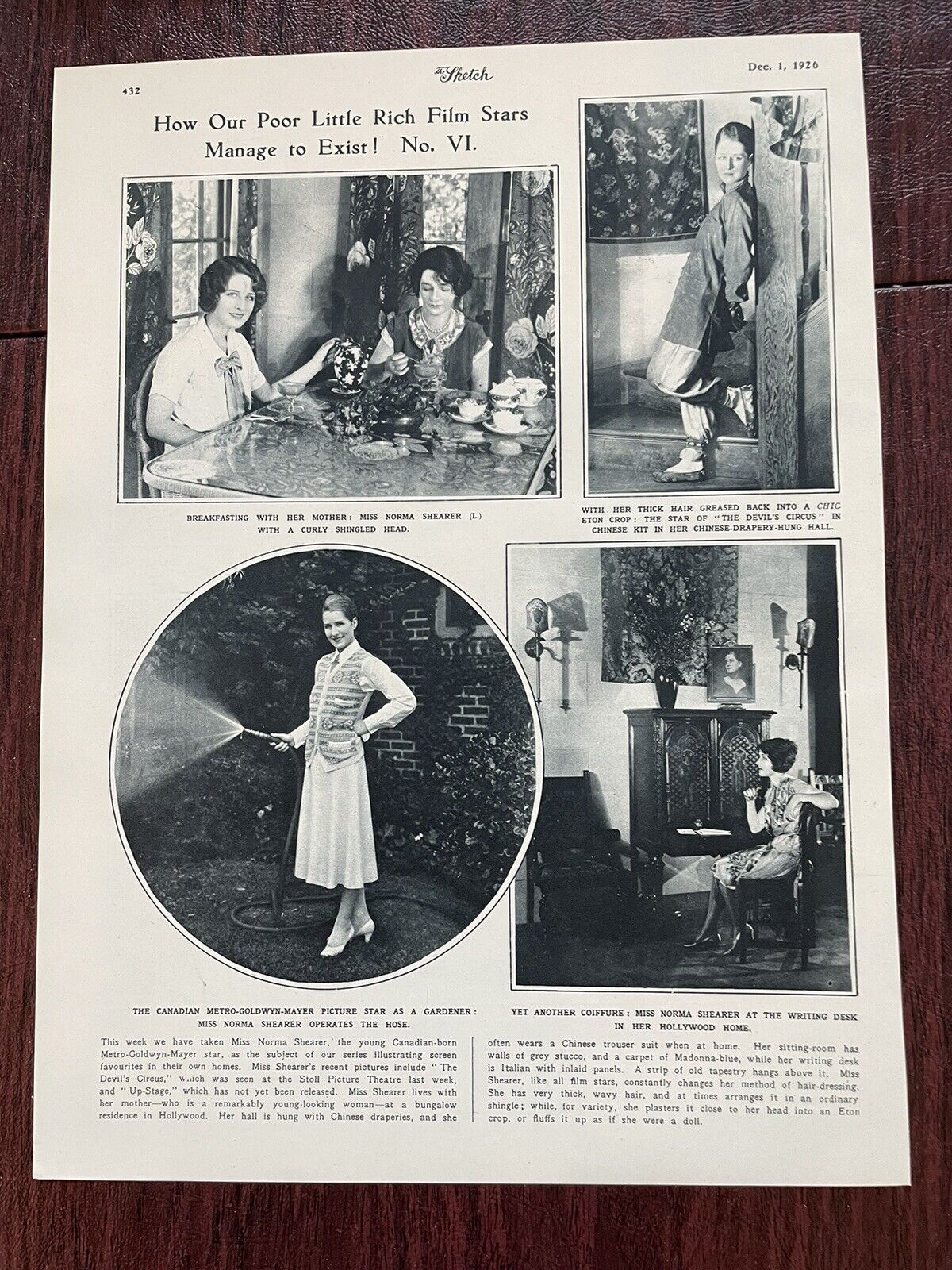 Norma Shearer Film Star Home Hollywood The Sketch 1926