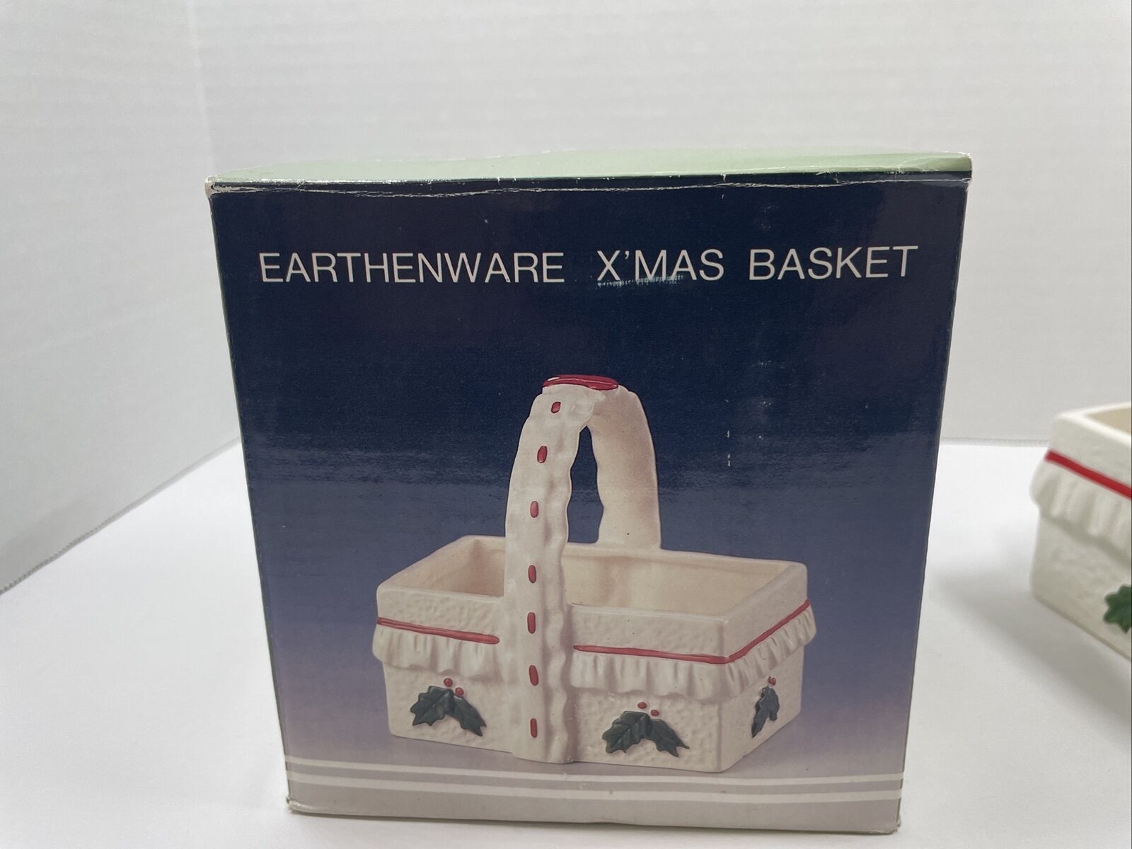 Vintage Earthware X’mas Christmas Porcelain Basket