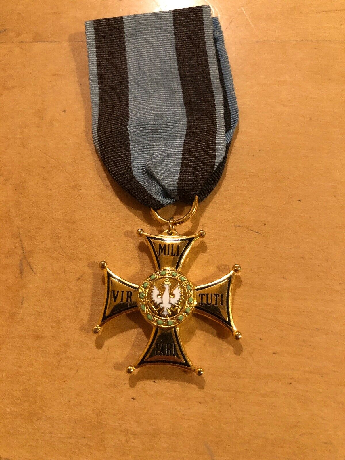 Polish Order Of Virtuti Militari Gilt Enamel Breast Badge 4 Class