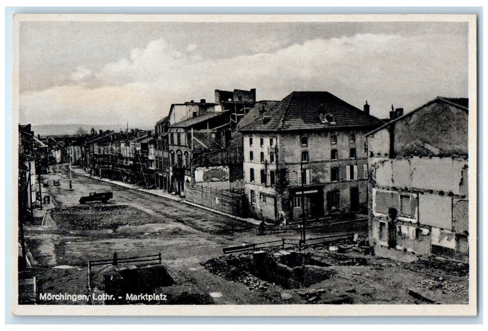 c1910 Market square Morchingen Moselle Grand Est France Antique Postcard