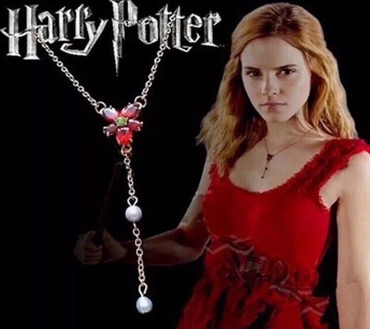Harry Potter Hermione Granger Red Flower Necklace 3\