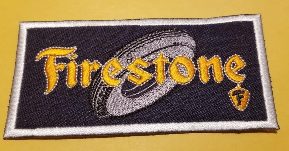 Embroidered  FIRESTONE TIRES Patch approx 2x4\