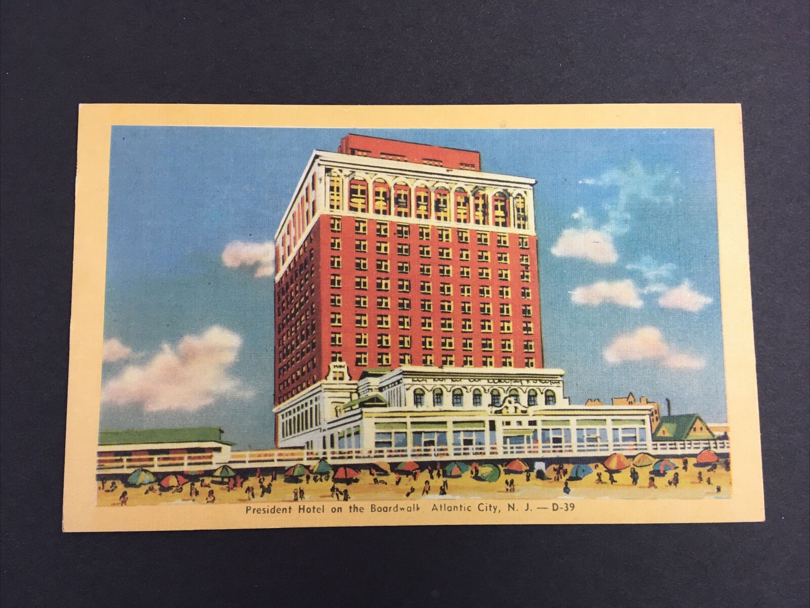 President Hotel Atlantic City New Jersey Boardwalk Vintage Postcard Unposted 