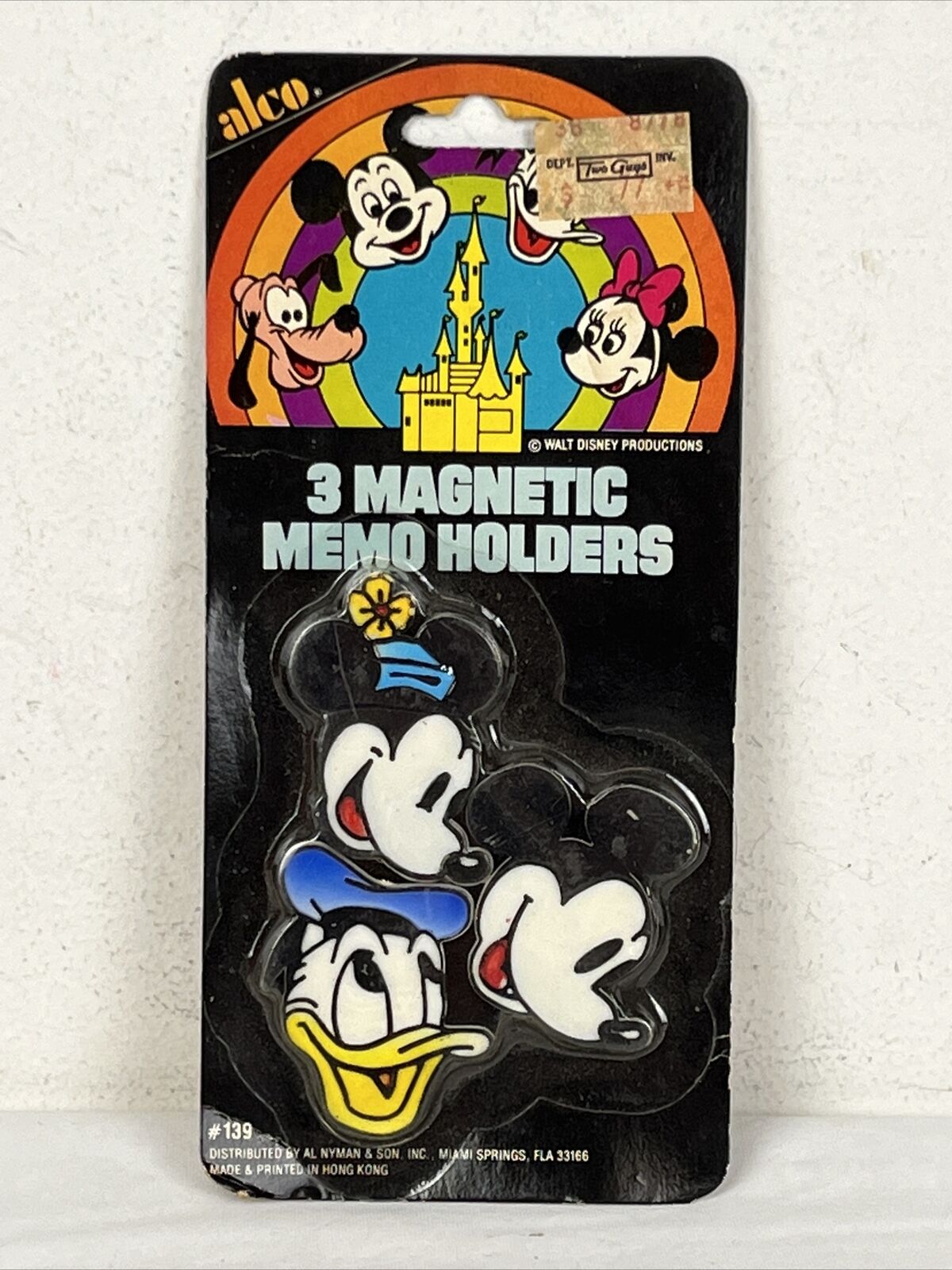 Vintage Walt Disney World Magnetic Memo Holders Mickey Minnie Donald Duck Magnet