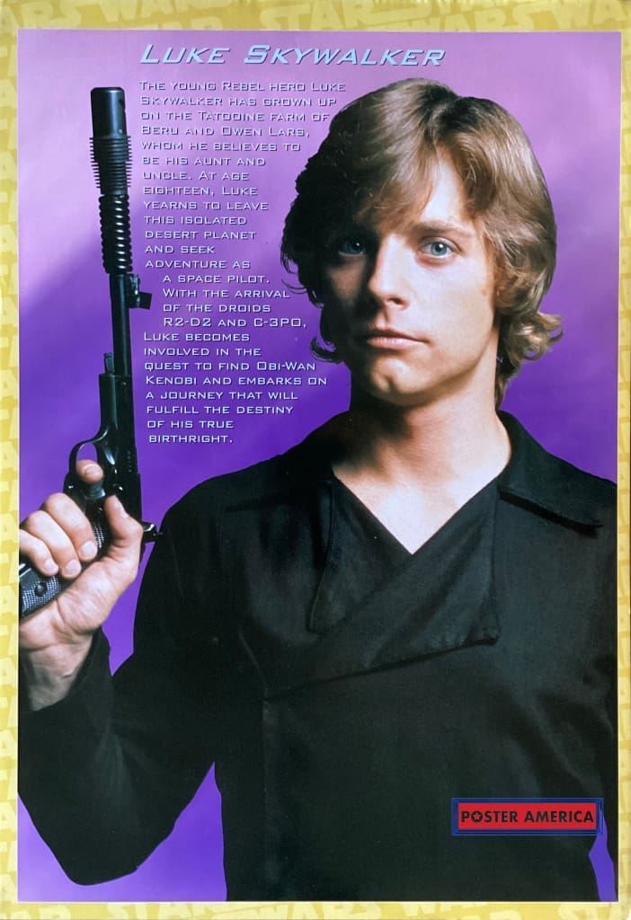 Luke Skywalker Rare Vintage 1998 Poster 24 x 35
