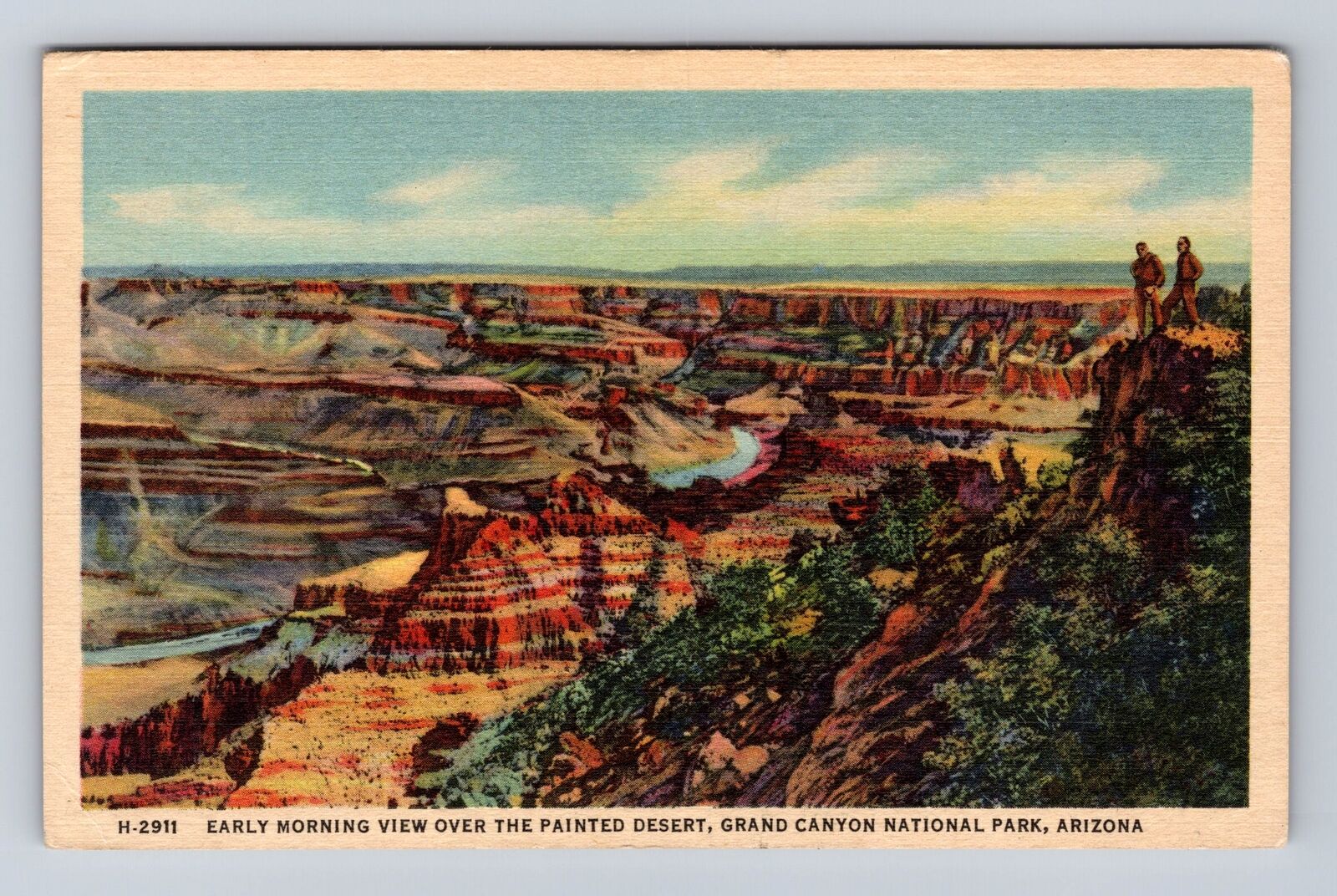 Grand Canyon National Park, Early Morning Over Desert, Antique, Vintage Postcard