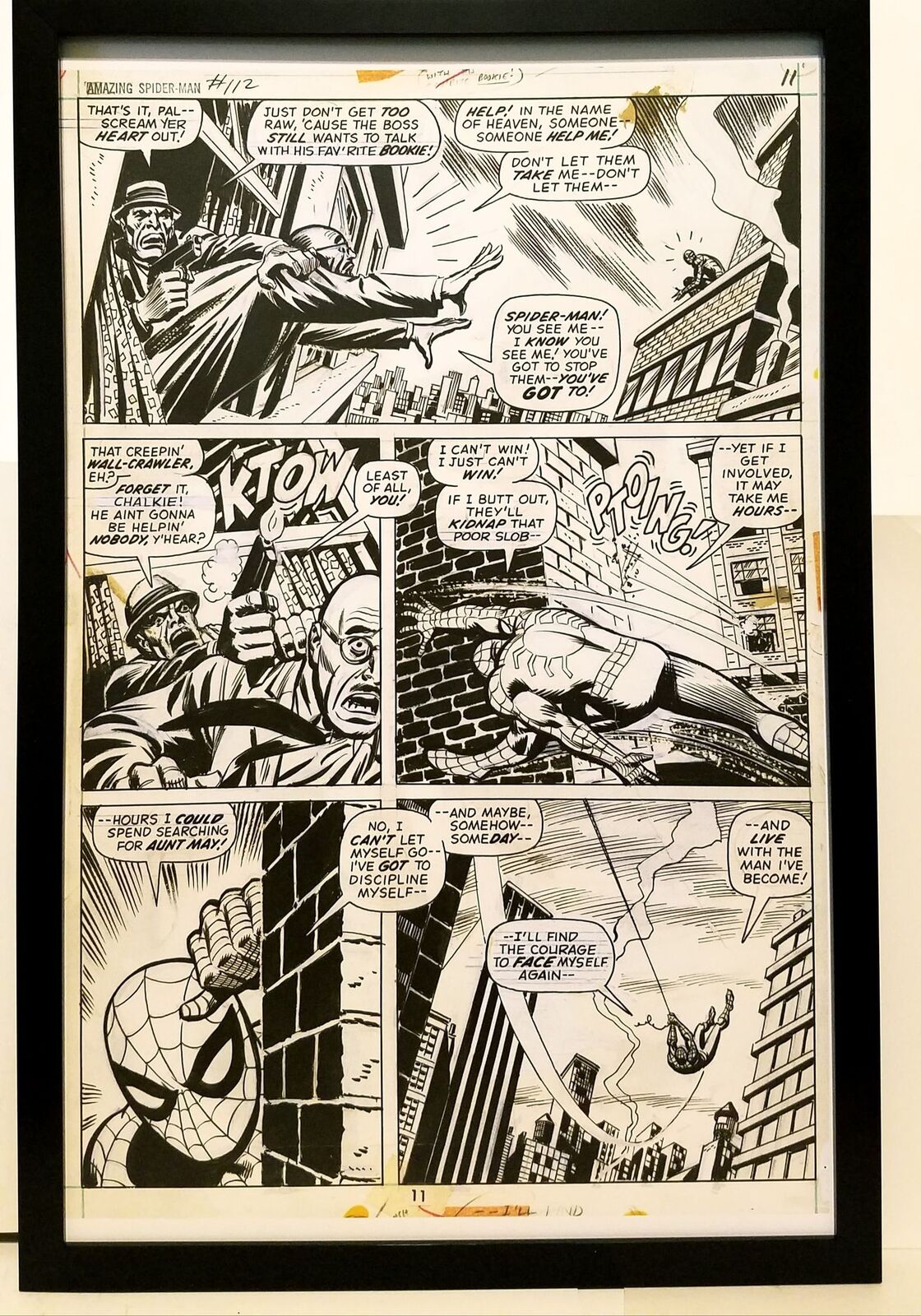 Amazing Spider-Man #112 pg. 11 John Romita 11x17 FRAMED Original Art Print Marve
