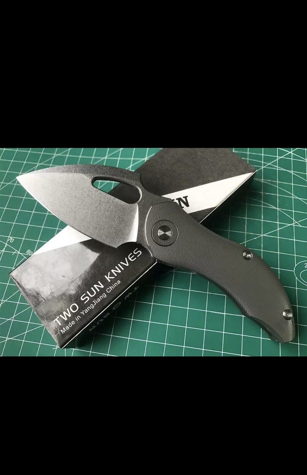 TWOSUN Folding Knife Titanium Handle TS230-14C28N US SELLER FAST SHIPPING