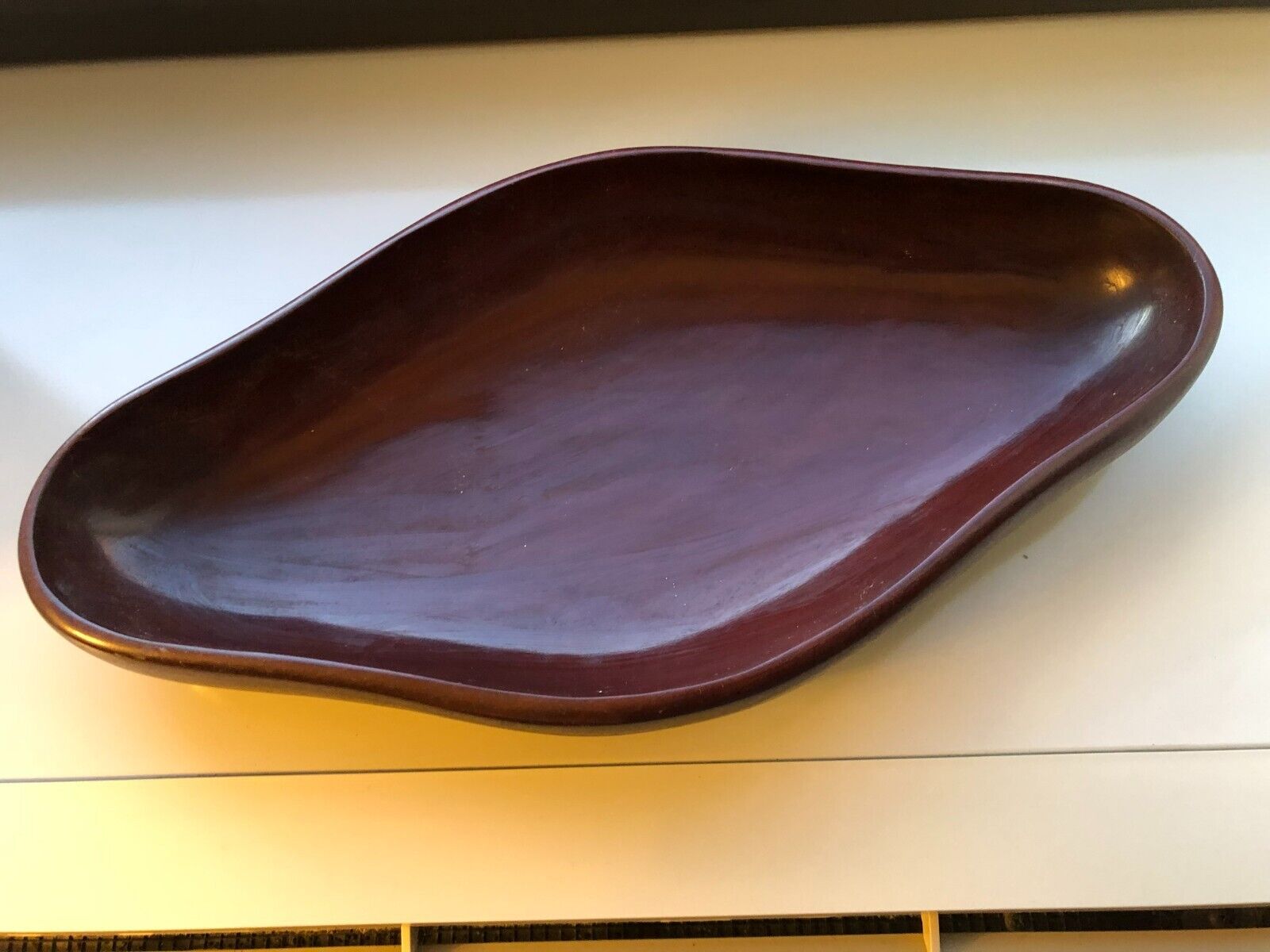 Vintage Caribcraft solid mahogany bowl made in Haiti