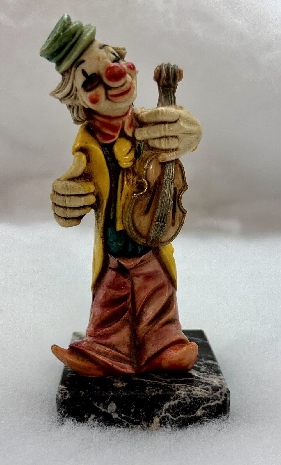 vintage italian fontanini depose clown w/ violin figure
