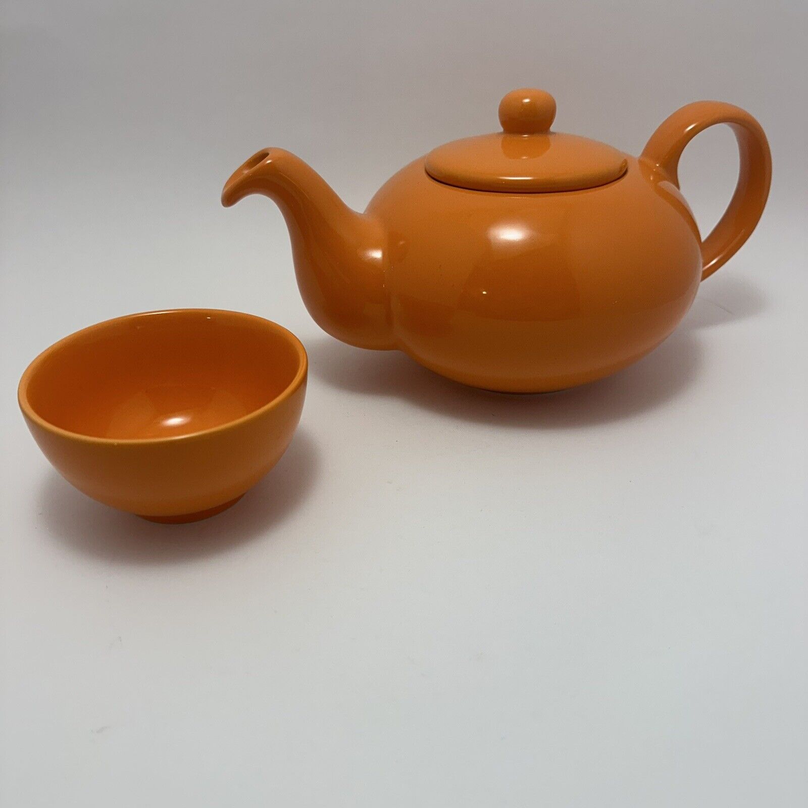 Waechtersbach Germany Fun Factory Freestyle Orange Teapot W/Lid & Cup
