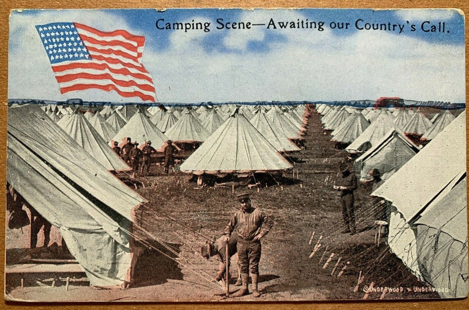 Postcard US Army Campsite \