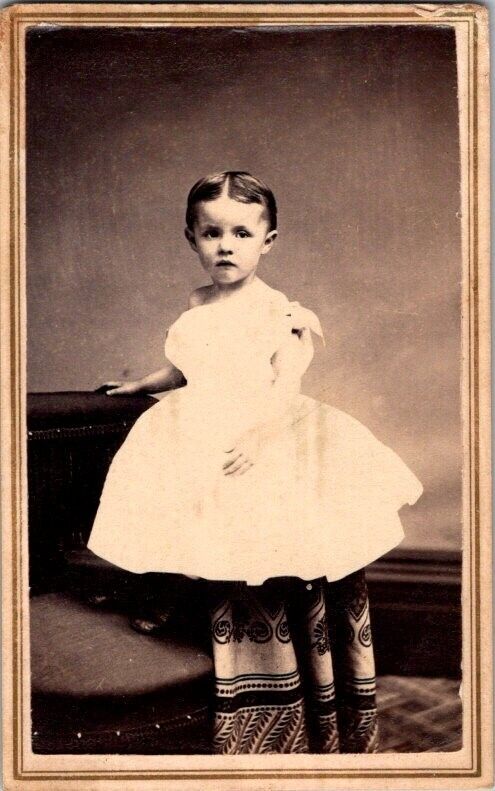 Pretty Little Girl in Lovely Dress, c1870, CDV Photo, #2096