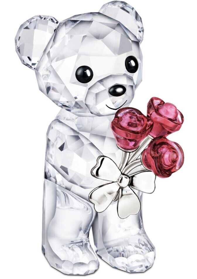Swarovski Kris Bear Red Roses For You Crystal Figurine 1096731 New In Box