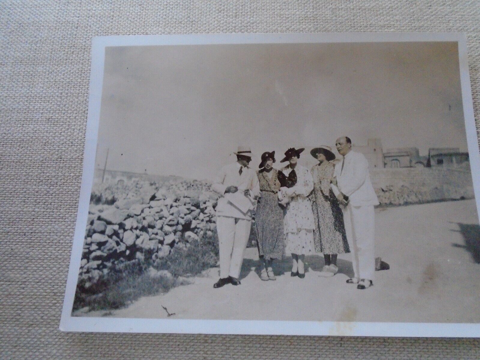 CASAL LIA  ? AREA ? MALTA 1934 era Italian Consul promenades with wife friends