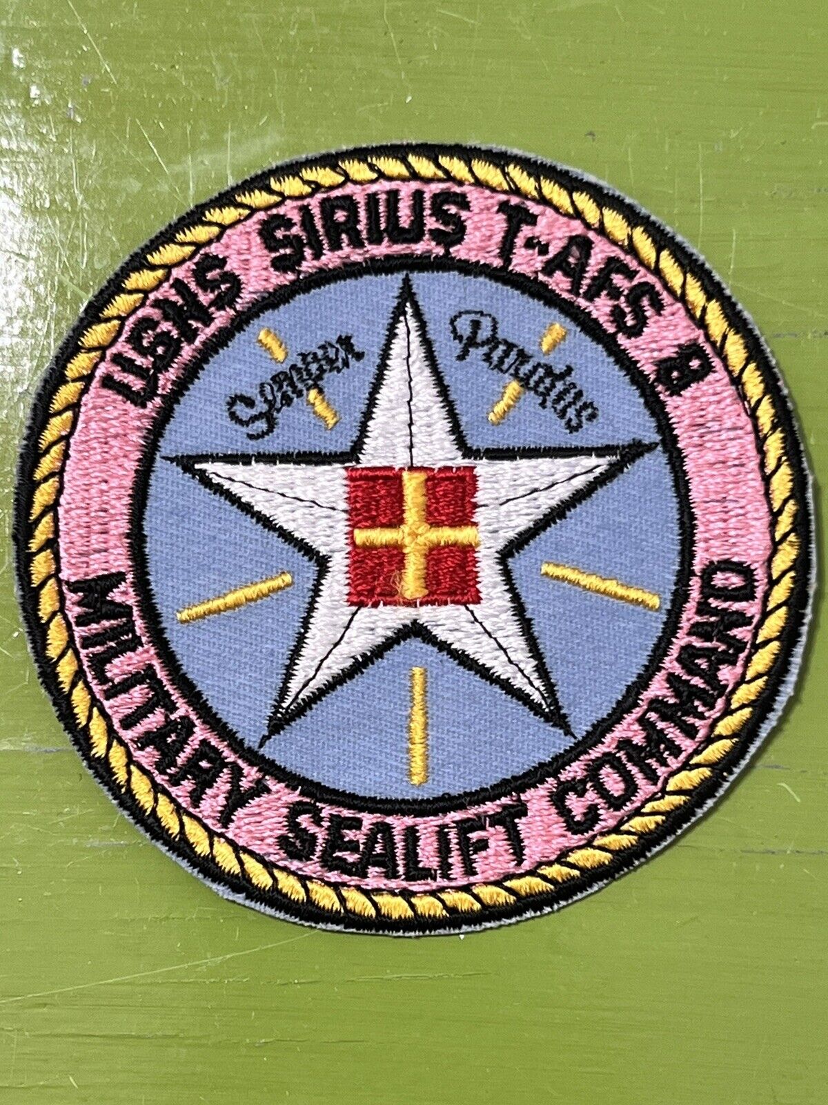 USNS SIRIUS T-AFS 8 MILITARY SEALIFT COMMAND PATCH PINK OUTER