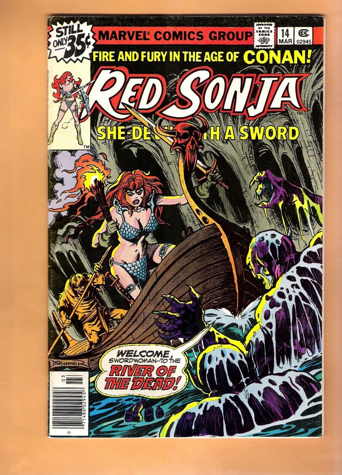 RED SONJA #14 vintage Marvel comic book 1979 FINE/VERY FINE Frank Brunner